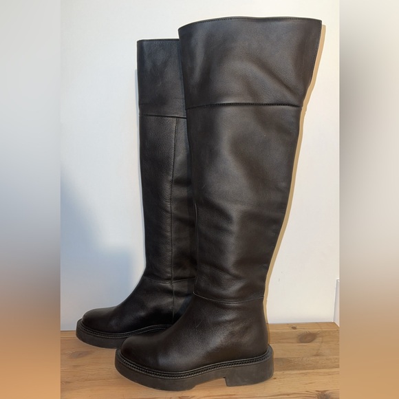Mango Over the Knee Flat Boots in Black - Picture 10 of 15